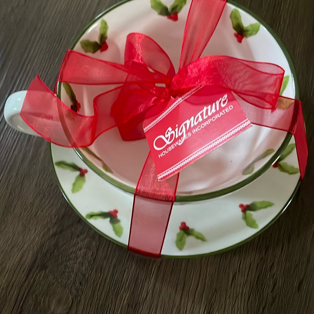 Holly Leaf 🍂 Dishwasher Ceramic Set NWT